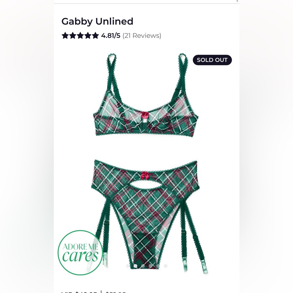 Never worn - Adore Me - Gabby Unlined - XS